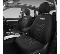 TOYOUN Lot de 2 Housses de Siège de Voiture Avant Universelle Polyester Noir | Housse de Sieges Auto compatibles avec airbag Pour Voitures, SUV, camionnette | Accessoires Auto