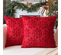 TOYPOPOR 45x45 3D Lot de 2 Housses de Coussin décoratives de Noël, Extrêmement Doux, Imitation de Cheveux