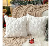 TOYPOPOR 45x45 3D Lot de 2 Housses de Coussin décoratives de Noël, Extrêmement Doux, Imitation de Cheveux
