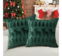 TOYPOPOR 45x45 3D Lot de 2 Housses de Coussin décoratives de Noël, Extrêmement Doux, Imitation de Cheveux
