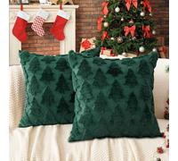 TOYPOPOR 45x45 3D Lot de 2 Housses de Coussin décoratives de Noël, Extrêmement Doux, Imitation de Cheveux