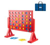 Toyrific Grasshopper Games | Ligne de 10,2 cm, 46 disques et sac de transport, jeu classique quatre en une ligne, jeu familial en plein air pour enfants et adultes