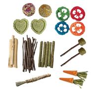 Toys à mâcher du hamster, jouets de lapin - Hamster Rabbit Wood Doying Treats,SAFE CHINCHILLAS D de les dents Care Treats traite les fournitures pour les petits animaux de compagnie ACCESSOIRES DE CAG