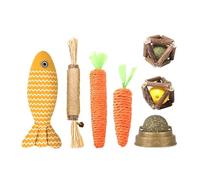 Toys à mâcher pour les chats, les jouets de dentition des chats, Ensemble d'outils de nettoyage oral résistant aux morsures de 5, Soins oraux interactifs pour le jouet de nettoyage de dents à masticat