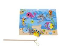 Toys Amsterdam jeu de pêche à la ligne créatures marines junior 30 cm bois bleu 9 pièces Bleu G