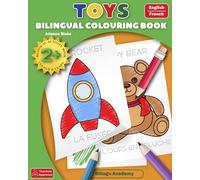 TOYS BILINGUAL COLOURING BOOK English - French BILINGUAL ACTIVITY BOOK 2+COLOUR & LEARN Teachers Approved Bilingv.Academy