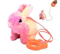 Toys Bunny Toy - Lapin électronique pour la Marche, Animal de Compagnie en Peluche Interactive, animée, Corde Musicale Mignonne avec Sons, Figurine de Jeu d'animaux, Accessoire de