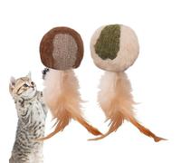 Toys Cat Catnip, Cat Nip Toys, Cat mâches jouet balles catnip de plume, Interactive Pet fournit la santé bucco-dentaire, Ball de poupée de chouette nettoyage des dents pour toutes les races ennui et e