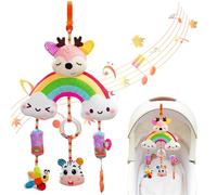 Toys de bébé suspendus, jolis jouets de poussette apaisante dessins dessinés avec cloches et teether, cadeaux bébé coloré pour la voiture, le berceau, la maison, le style 1