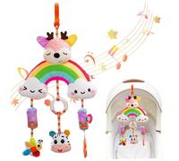 Toys de bébé suspendus, jolis jouets de poussette apaisante dessins dessinés avec cloches et teether, cadeaux bébé coloré pour la voiture, le berceau, la maison, le style 1