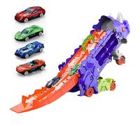 Toys De Camion De Transport De Dinosaure - Toys De Course De Course Pliables | Toyages De Véhicules Transporables | Les Transports Coulissants Pliables Transportent Des Camions Avec Des Voitures De Pi