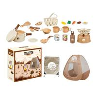 Toys De Camping - Play De Rôle Kitchen Set en Plein Air, Jouets Apprenant Les Jouets Réalistes | Feu De Poutre Ensemble, Outils pour Jouer Un Plaisir Au Pique-Nique, Vacances, Anniversaire, No