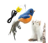 Toys de chat interactifs - Joue animal de compagnie à batterie en peluche douce, mouvement réaliste | Jouet d'entraînement des chats améliorés par plumes, compagnon d'oiseau amusant pour les chats int