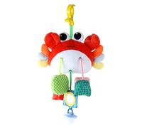 Toys de Conduite d'auto Suspendu Le Jouet de Crabe bébé en Peluche avec Miroir hochet crinker et teether Crabe bébé Berceau Mobile pour décoration développement sensoriel et cognitif.