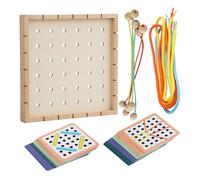 Toys de laçage préscolaire - Carte de laçage en Bois, 6 Cordes vibrantes pour Le Filetage créatif | Apprendre Le Jouet de Perles interactifs, engageant Le Tissage de Cordes et Les constructeurs de