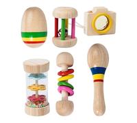 Toys de lapin pour lapins, Toy Rabbit - Toys d'enrichissement en bois en bois 6x colorés - Les animaux de compagnie jouent à des dents broyant, hamster résistant aux morsures, mâcher des trucs pour le
