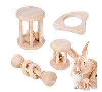 Toys de lapin - Toys à mâcher en bois pour lapins, cobayes, hamsters, chinchillas | Santé, formation et exercice des dents | Fournitures interactives pour animaux de compagnie pour les cages et jouer