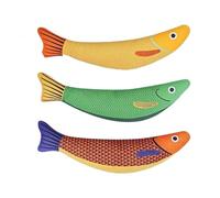 Toys de poisson pour chat - 3 pack Sound bruissement de chat | Jouet à mâcher interactif durable durable | Conception des poissons souples pour l'exercice de chaton intérieur | Oreiller résistant aux