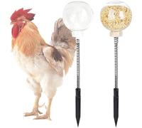 Toys de poulet 2PCS pour Coop, jouets d'enrichissement de poulet 15, 8 pouces avec boule et printemps poreux, distributeur friandises faciles à utiliser pour les poules, la volaille, les oiseaux