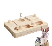 Toys de recherche de hamster, jouets d'enrichissement de lapin | Dispensateur de traitement de lapin en bois - Le jeu de sniffle du puzzle de la peau éducative pour mâcher, creuser, explorer