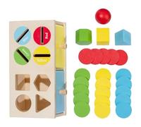 Toys de trieurs de Forme de Couleur en Bois - Tableau de tri géométrique Arc-en-, Jeu de Tige préscolaire | Blocs en Bois Naturel Durable, entraîneur de Coordination œil-Main, Puzzle de comptage i