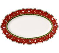 Toy'S Delight Plat De Service Moyen, Porcelaine Premium, Rouge