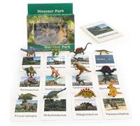 Toys Dinosaur pour enfants 3-5, 12pcs pour enfants Toys Dinosaur Set avec des cartes d'apprentissage, éducation pour le vocabulaire, la connaissance des couleurs et les compétences linguistiques s'am