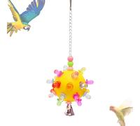 Toys d'oiseaux pour perroquets, jouets de perroquet pour les oiseaux moyens - Planet Design Perkeet Miettez Toy - Boule de forager de l'ennui de relief avec accessoires à cage à cloche pour l'aire de