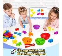 Toys for ages 3 and up,36 Montessori toys from 3 4 5 6 years old,STEM math toys with cups and tweezers,math skills,colors distinguish animal toys
