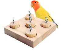 Toys for Parrots - Wooden Lovebirds Peg Training Toy, Parakeet Chewing Devices, Interactive Puzzle Playing Tools Parrots, Fastened Screw Hardware, Rough-Sawn Timber Shroud | Avicultural Presentation O