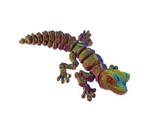 Toys lézard imprimés 3D - sculpture en plastique, décoration reptile articulée - petites figures de lézard flexibles qui font un mouvement réaliste, un modèle animal complet pour l'affichage de bureau