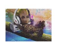 Toys Piece Puzzles for Adults Puzzle Groot Listening to Music Child Paper Materials Intellectua Family Games Stress Reliever Toy DIY Birthday Gift Piece-52 * 38cm