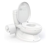 Toys Pot Toilette WC réaliste Blanc pour Bébé : Pot Amovible, Bruit Chasse d'eau - Apprentissage Propreté - Jouet d'apprentissage des toilettes