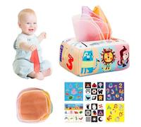 Toys pour bébé 0-6 Mois Boîte de Tissus pour bébé Dessin Dessin Animal Toys pour Tissu Box de Tissu Apprentissage Jouet cognitif