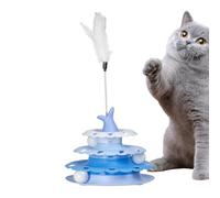 Toys pour Chats pour Chats intérieurs, Teaser de Chat | Turton pour Animaux de Compagnie à happineuse avec Un Teaser en Plumes,Tour des balles de Piste Interactive à Rouleaux de Chaton pour la Chasse