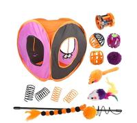 Toys pour Intérieurs - Ensembles De De Tunnel De Halloween | Boîte À De À Canal Carré Pliant Halloween, Accessoires De Chaton À Boule De, Jeu Interactif pour Chats Intérieurs, Pliable