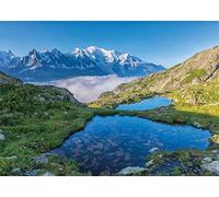 TOYS Puzzle 1500 Pieces Paysage : Lacs des cheserys au Printemps dans Le Massif du Mont Blanc - Adulte - Collection Montagne et Evasion
