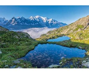 TOYS Puzzle 1500 Pieces Paysage : Lacs des cheserys au Printemps dans Le Massif du Mont Blanc - Adulte - Collection Montagne et Evasion