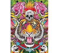 TOYS Puzzle Adulte Tigre Brun avec Tete de Mort - 1000 Pieces - Collection Artiste Espagne - Animaux Sauvages - Crane