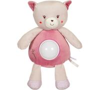 Toys \U2013 Chat \U2013 Veilleuse \U2013 Peluche - Gamme « Bamboo » - 26 Cm S/Carte \U2013 Gris Et Rose \U2013 1er Age