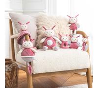 Toys \U2013 Coccinelle \U2013 Veilleuse \U2013 Peluche - Gamme « Bamboo » - 26 Cm S/Carte \U2013 Rose Et Grise \U2013 1er Age