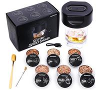 Toys4Boys Kit fumoir à whisky électrique - Kit fumoir à whisky avec 6 types de bois - Fumoir USB pour verre - Accessoire d'arôme et de whisky - Cadeau pour homme - Générateur de fumée sans butane