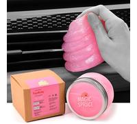 ToysButty Gel Nettoyant Voiture Slime Réutilisable, Accessoire Voiture Intérieur Rose Parfumé Fraise, Nettoyant Clavier Apple Laptop, Kit Nettoyant Plastique Voiture Intérieur et Évents Aération