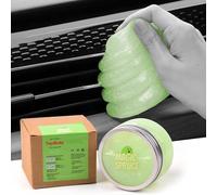 ToysButty Gel Nettoyant Voiture Slime Réutilisable, Accessoire Voiture Intérieur Vert Parfumé Pomme, Nettoyant Clavier Apple Laptop, Kit Nettoyant Plastique Voiture Intérieur et Évents Aération