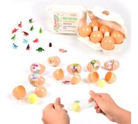 ToysButty Kit de Slime Enfant Dinosaure Garçons et Filles, 6 Œuf Slime Déjà Fait, Trouvez Les Dino Mutants, Livre Dinosaures Inclus avec Charmes Slime Dinosaure, Kit éducatif Cadeaux pour Enfants