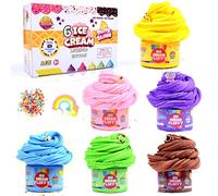 ToysButty Kit Slime Enfant Deja Fait Moelleux Fluffy pour Fille Garçon Pack 6 Butter Slime en Pot Thème Charmes Glace et Gateau, Slime Parfumé Kit DIY, Surprise Squishy Jouet, Cadeau Jouet Enfant