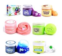 ToysButty Kit Slime Enfant Fille garçon, en Pot Slime (200 ML), 6 Slime Deja Fait Parfumé, avec Charmes Fruit,Cloud, Crunchy, Pailleté, Moelleux, Beurre, Cristal, Cadeau Jouet Enfant Kit ASMR DIY