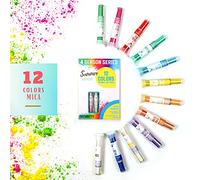 ToysButty Poudre de Mica Kit 12 &52 Colorant Cosmetique Resine Epoxy Naturel, Couleurs Estivales en Tubes, Bombes de bain et Moule Resine Epoxy, Vernis Ongles, Maquillage (12 Mica Eté)