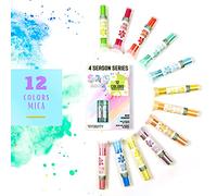 ToysButty Poudre de Mica Kit 12 &52 Colorant Resine Epoxy Naturel,Belles Couleurs Florales en Tubes, Bombes de bain et Moule Resine Epoxy, Vernis Ongles, Maquillage (12 Mica Printemps)
