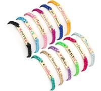 Toyssa 12 Pièces Bracelet Enfant Fille, Bracelet Amitié Pinata Anniversaire Fille Tissé Réglable Partie Fournitures Petit Cadeau Anniversaire Enfant Adolescente Femme